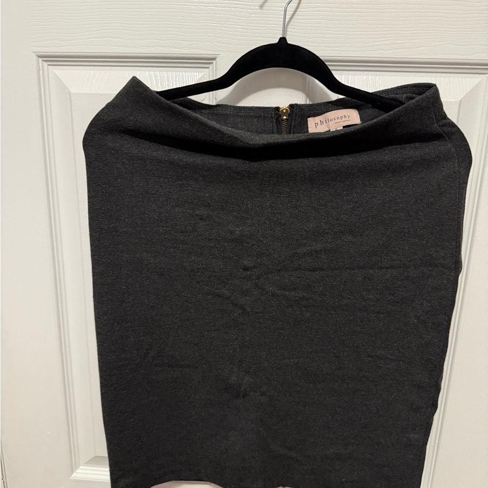 Philosophy Gray Midi Pencil Skirt for Work